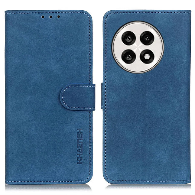 KHAZNEH For OnePlus 13R 5G / Ace 5 5G Case PU Leather Retro Texture Phone Cover - Blue