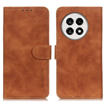 KHAZNEH For OnePlus 13R 5G / Ace 5 5G Case PU Leather Retro Texture Phone Cover - Brown