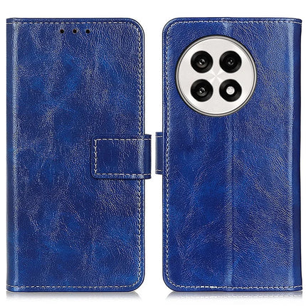 For OnePlus 13R 5G / Ace 5 5G Leather Case Wallet Phone Cover Crazy Horse Texture - Blue