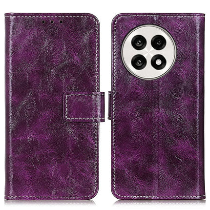 For OnePlus 13R 5G / Ace 5 5G Leather Case Wallet Phone Cover Crazy Horse Texture - Purple