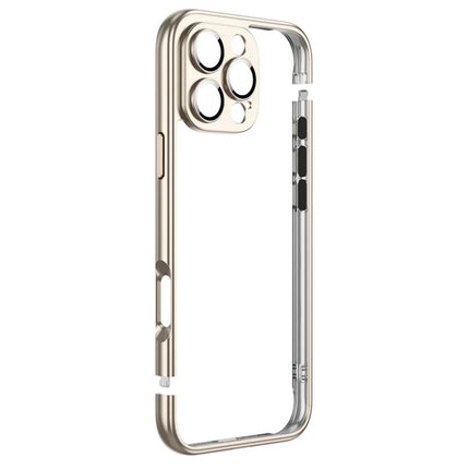 For iPhone 16 Pro Max Bumper Case Electroplating Hard PC Protective Cover with Camera Lens Film