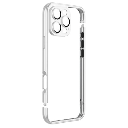 For iPhone 16 Pro Max Bumper Case Electroplating Hard PC Protective Cover with Camera Lens Film