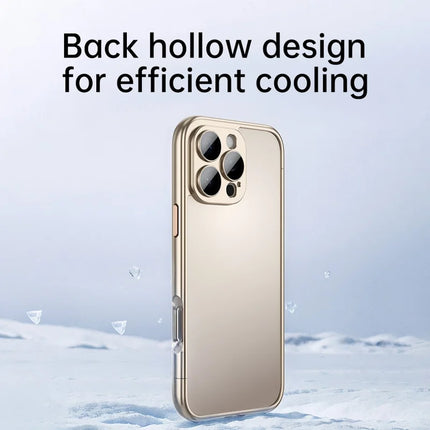 For iPhone 16 Pro Max Bumper Case Electroplating Hard PC Protective Cover with Camera Lens Film