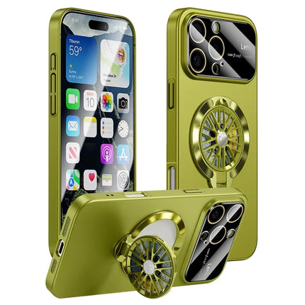 For iPhone 16 Pro Case Compatible with MagSafe Hard PC Kickstand Phone Cover - Green
