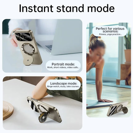 For iPhone 16 Pro Case Compatible with MagSafe Hard PC Kickstand Phone Cover