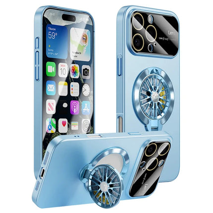 For iPhone 16 Pro Case Compatible with MagSafe Hard PC Kickstand Phone Cover - Blue