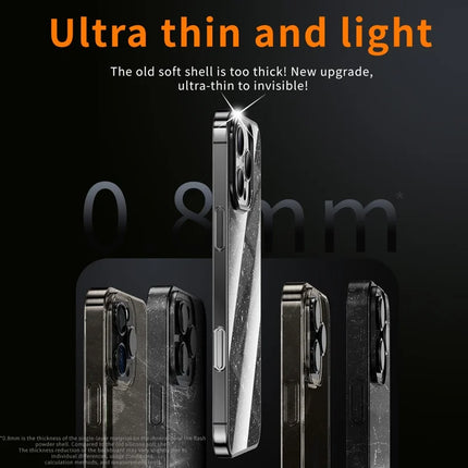 For iPhone 16 Pro Case PC + Glitter Glass Protective Phone Cover
