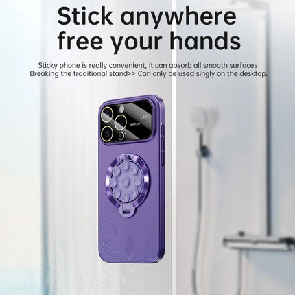 For iPhone 16 Pro Max Case Compatible with MagSafe Suction Cup Kickstand PC Phone Cover