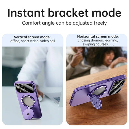 For iPhone 16 Pro Max Case Compatible with MagSafe Suction Cup Kickstand PC Phone Cover
