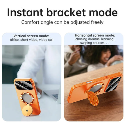 For iPhone 16 Pro Max Case Compatible with MagSafe Suction Cup Kickstand PC Phone Cover