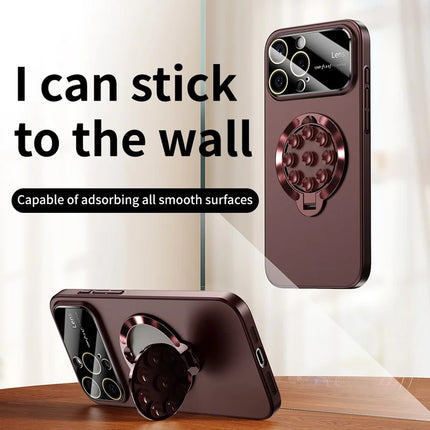 For iPhone 16 Pro Max Case Compatible with MagSafe Suction Cup Kickstand PC Phone Cover