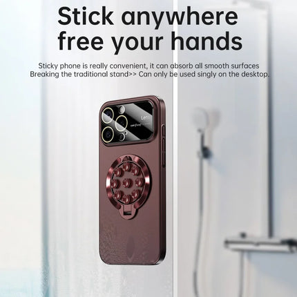 For iPhone 16 Pro Max Case Compatible with MagSafe Suction Cup Kickstand PC Phone Cover
