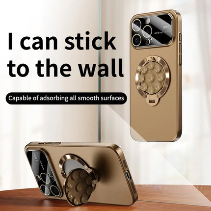 For iPhone 16 Pro Max Case Compatible with MagSafe Suction Cup Kickstand PC Phone Cover