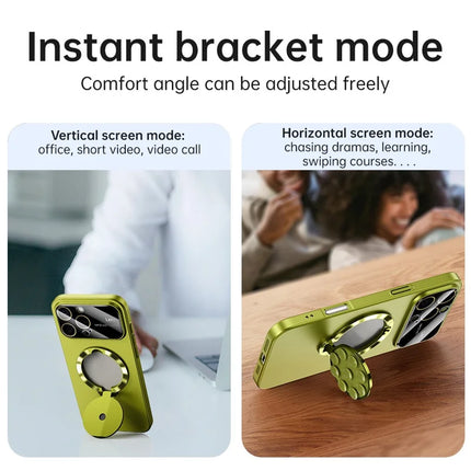 For iPhone 16 Pro Max Case Compatible with MagSafe Suction Cup Kickstand PC Phone Cover