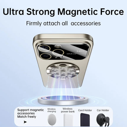 For iPhone 16 Pro Max Case Compatible with MagSafe Suction Cup Kickstand PC Phone Cover