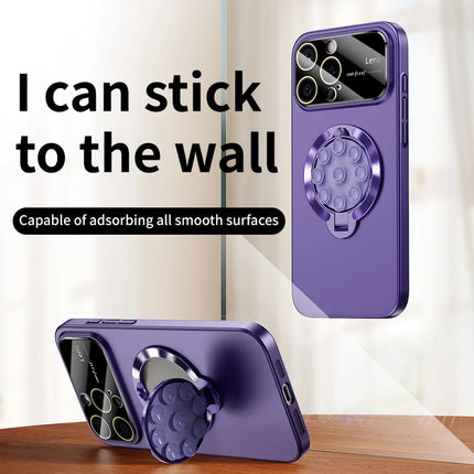 For iPhone 16 Pro Case Compatible with MagSafe Suction Cup Kickstand PC Phone Cover