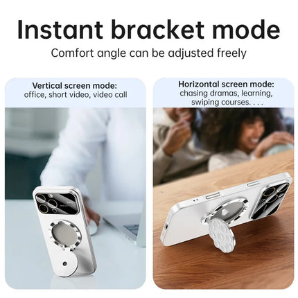 For iPhone 16 Pro Case Compatible with MagSafe Suction Cup Kickstand PC Phone Cover