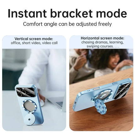 For iPhone 16 Pro Case Compatible with MagSafe Suction Cup Kickstand PC Phone Cover
