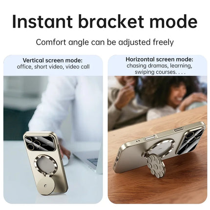 For iPhone 16 Pro Case Compatible with MagSafe Suction Cup Kickstand PC Phone Cover