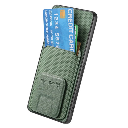 For OnePlus 13 Case Card Holder Carbon Fiber Texture Leather Coated TPU Phone Cover