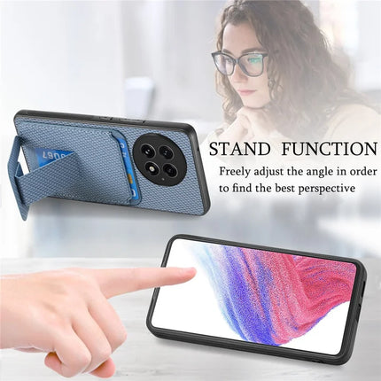 For OnePlus 13 Case Card Holder Carbon Fiber Texture Leather Coated TPU Phone Cover