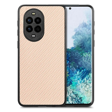 For Huawei nova 13 Pro 5G Case Carbon Fiber Texture PU+PC+TPU Phone Back Cover - Apricot