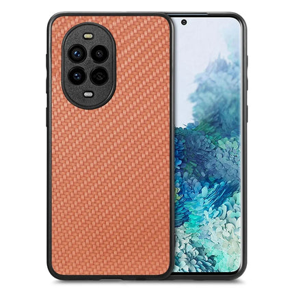 For Huawei nova 13 Pro 5G Case Carbon Fiber Texture PU+PC+TPU Phone Back Cover - Brown