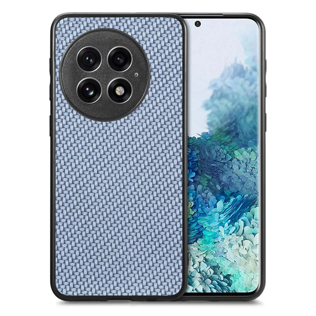 For OnePlus 13 Case Carbon Fiber Texture PU+PC+TPU Phone Back Cover - Blue