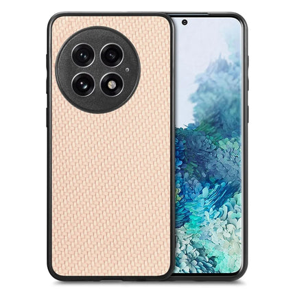 For OnePlus 13 Case Carbon Fiber Texture PU+PC+TPU Phone Back Cover - Apricot