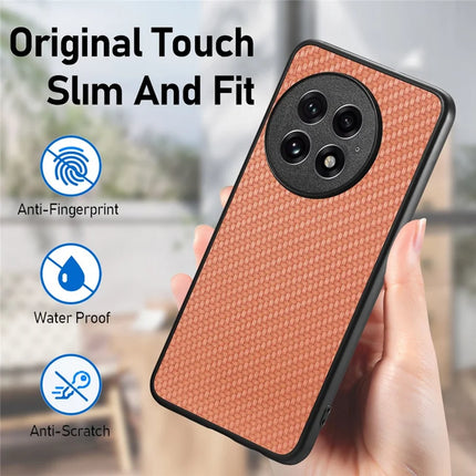 For OnePlus 13 Case Carbon Fiber Texture PU+PC+TPU Phone Back Cover