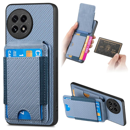 For OnePlus 13 Case with Card Holder Kickstand Leather Back Cover - Blue