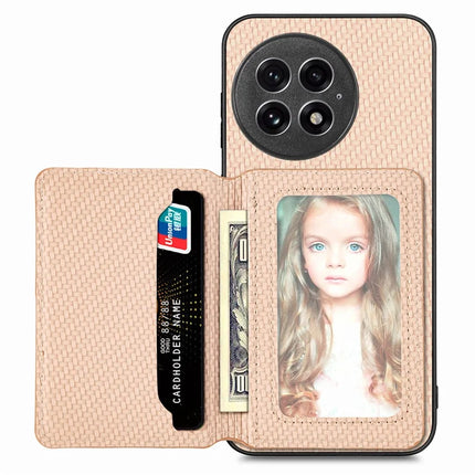 For OnePlus 13 Case RFID Blocking Carbon Fiber Leather Phone Back Cover with Card Holder
