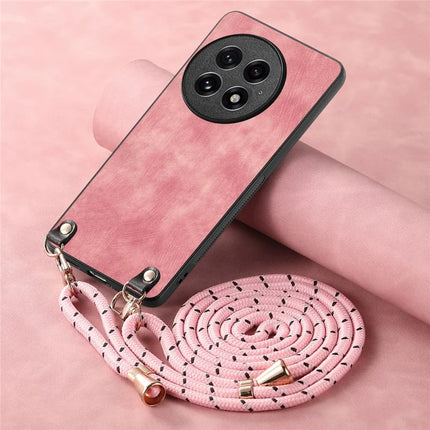 For OnePlus 13 Retro Leather Phone Back Cover with Adjustable Strap