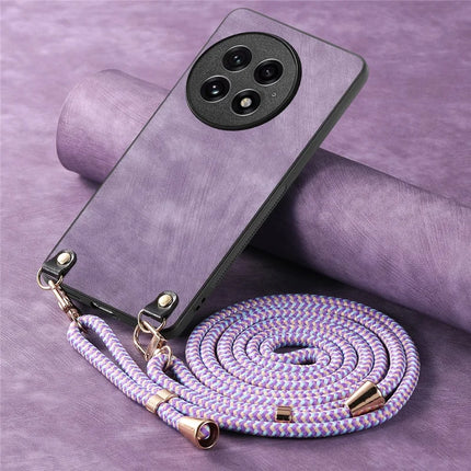 For OnePlus 13 Retro Leather Phone Back Cover with Adjustable Strap