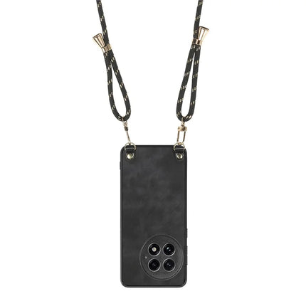 For OnePlus 13 Retro Leather Phone Back Cover with Adjustable Strap