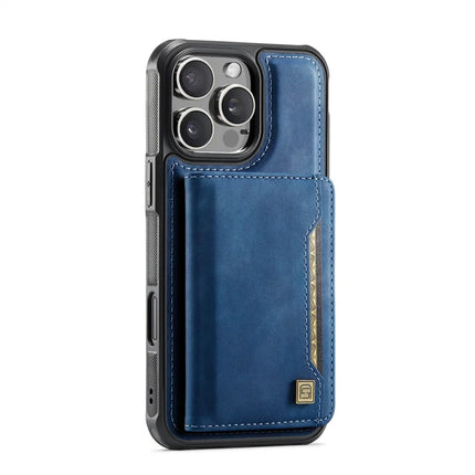 For iPhone 16 Pro Max Case AUTSPACE A13 Vintage Leather Back Cover with Magnetic Detachable Card Bag