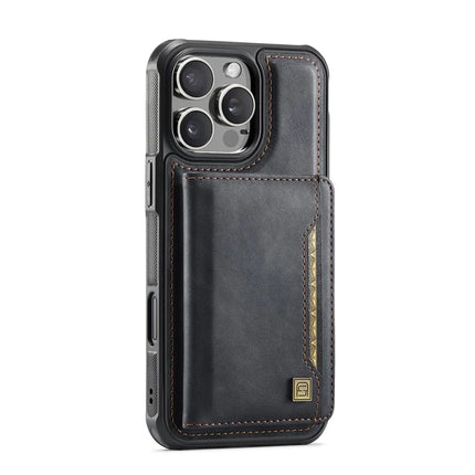 For iPhone 16 Pro Max Case AUTSPACE A13 Vintage Leather Back Cover with Magnetic Detachable Card Bag