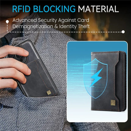 For iPhone 16 Pro Max Case AUTSPACE A13 Vintage Leather Back Cover with Magnetic Detachable Card Bag