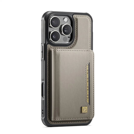For iPhone 16 Pro Max Case AUTSPACE A13 Vintage Leather Back Cover with Magnetic Detachable Card Bag