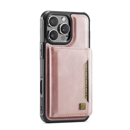 For iPhone 16 Pro Max Case AUTSPACE A13 Vintage Leather Back Cover with Magnetic Detachable Card Bag