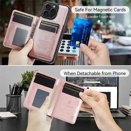 For iPhone 16 Pro Max Case AUTSPACE A13 Vintage Leather Back Cover with Magnetic Detachable Card Bag