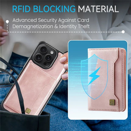 For iPhone 16 Pro Max Case AUTSPACE A13 Vintage Leather Back Cover with Magnetic Detachable Card Bag