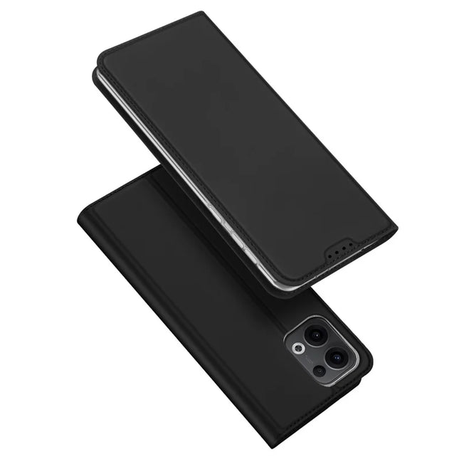 For Oppo Reno13 5G (Global) Case DUX DUCIS Skin Pro Series Leather Stand Cover Card Holder - Black