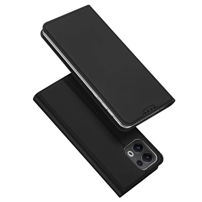 For Oppo Reno13 Pro 5G Case DUX DUCIS Skin Pro Series Leather Stand Cover Card Holder - Black