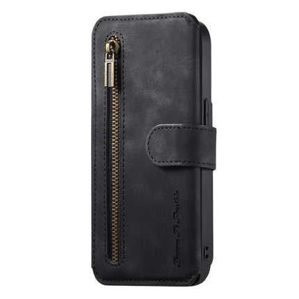 For Samsung Galaxy S22 5G Leather Phone Back Cover with RFID Blocking Zipper Wallet Kickstand