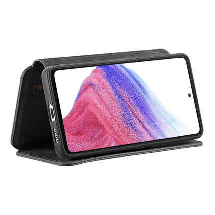 For Samsung Galaxy S22 5G Leather Phone Back Cover with RFID Blocking Zipper Wallet Kickstand