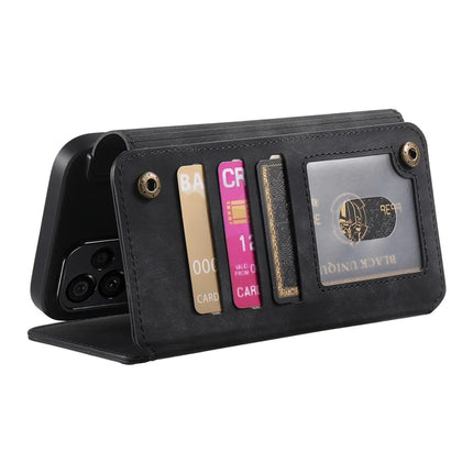 For Samsung Galaxy S22 5G Leather Phone Back Cover with RFID Blocking Zipper Wallet Kickstand