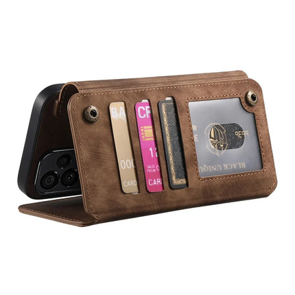 For Samsung Galaxy S22 5G Leather Phone Back Cover with RFID Blocking Zipper Wallet Kickstand