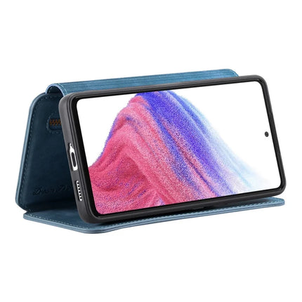 For Samsung Galaxy S22 5G Leather Phone Back Cover with RFID Blocking Zipper Wallet Kickstand