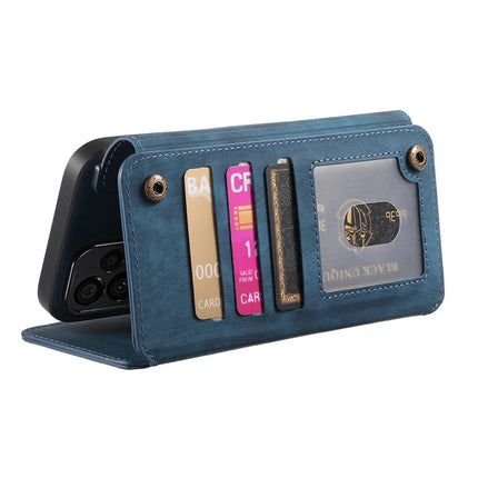 For Samsung Galaxy S22 5G Leather Phone Back Cover with RFID Blocking Zipper Wallet Kickstand
